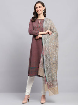 Monte Carlo - Womens Printed Beige Shawl