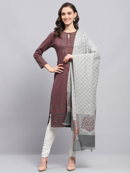 Monte Carlo - Womens Printed Grey Shawl