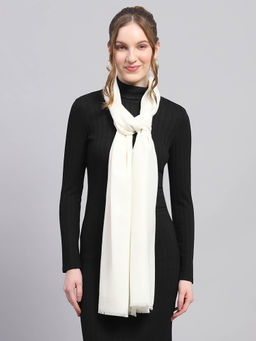 Monte Carlo - Womens White Solid Stole