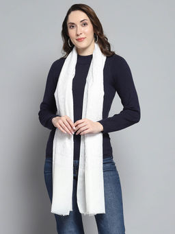 Monte Carlo - Womens Woven White Stole