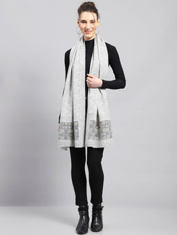 Monte Carlo - Womens Printed Grey Stole