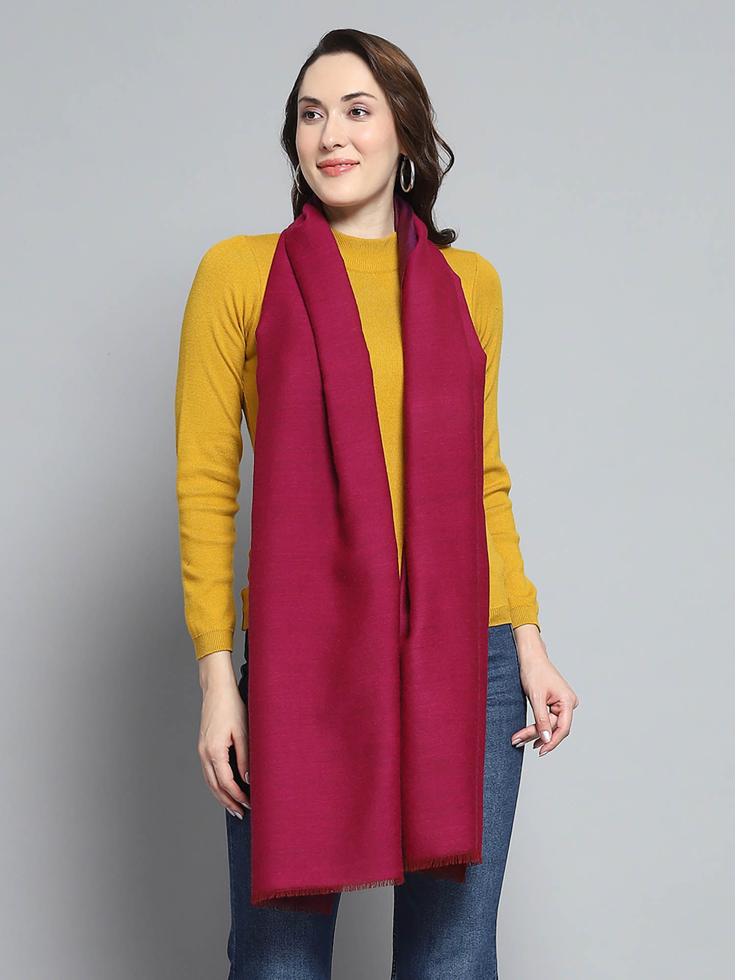 monte carlo Womens Woven Maroon Stole-picture-43
