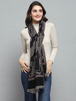 Monte Carlo - Womens Printed Black Stole