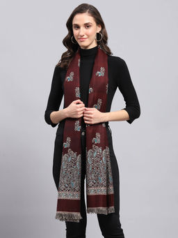 Monte Carlo - Womens Printed Wine Stole