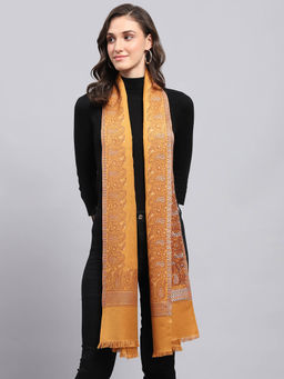 Monte Carlo - Womens Printed Mustard Stole