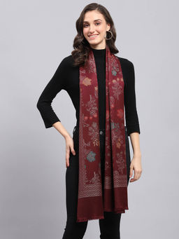 Monte Carlo - Womens Woven Maroon Stole