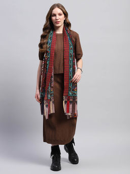 Monte Carlo - Womens Printed Multi-Colored Stole