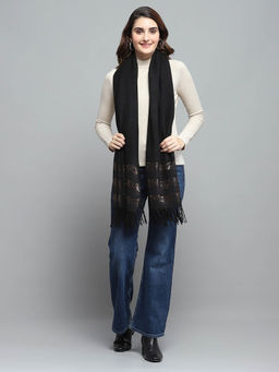 Monte Carlo - Womens Printed Black Stole