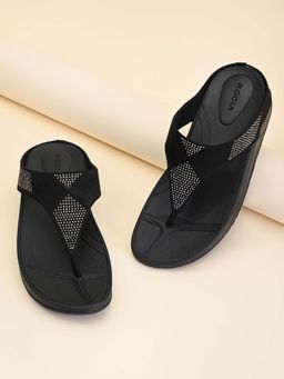 ROCIA - Black Women Diamante Studded Sandals