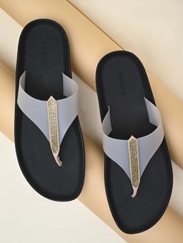 ROCIA - Beige Women Diamond Studded Vinyl Sandals