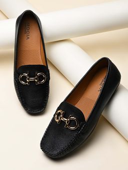 ROCIA - Black Women Comfort Buckled Ballerinas