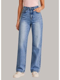 Twenty Dresses by Nykaa Fashion - Womens Washed High Waist Arctic Blue Jeans