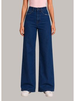 Twenty Dresses by Nykaa Fashion - Womens Washed High Waist Indigo Jeans