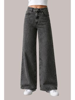 Twenty Dresses by Nykaa Fashion - Womens Washed High Waist Cloud Grey Jeans