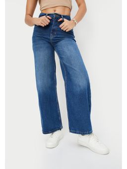 max - Womens Washed Wide Leg Jeans