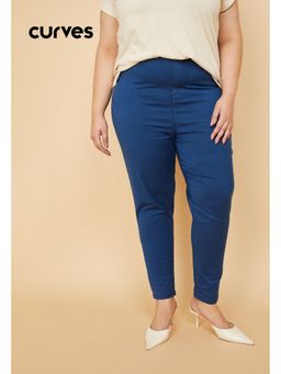 max - Womens Blue Solid Jeggings