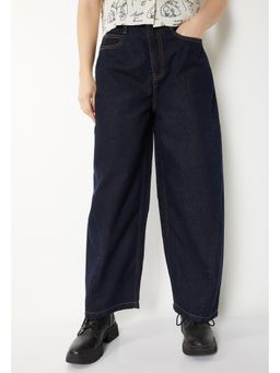 max - Womens Dark Wash Barrel Fit Jeans
