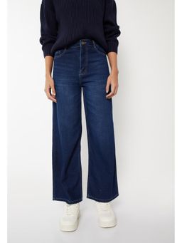 max - Womens Washed High Rise Wide Leg Jeans