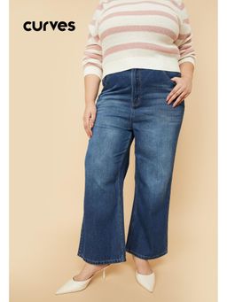 max - Womens Washed High Rise Wide Leg Jeans