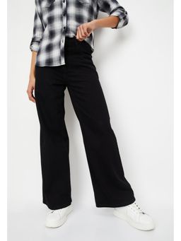 max - Womens Solid Wide Leg Jeans