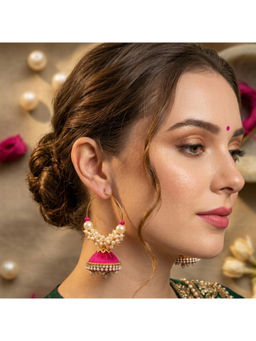 Ruby Raang Studio - White Oversized Jhumki Earrings