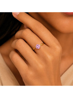 Ruby Raang Studio - Purple Heart Stone Twisted Band Gold Ring