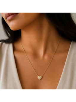 Ruby Raang Studio - White Stone Prem Mini Heart Pendant Necklace