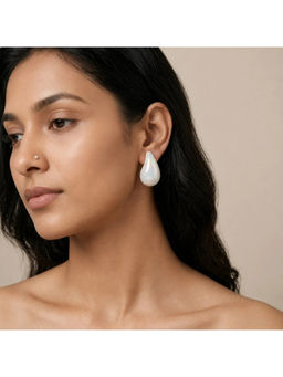 Ruby Raang Studio - White Iridescent Opal Teardrop Drop Earrings