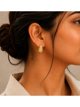 Ruby Raang Studio - Gold Sona Jaal Teardrop Mesh Stud Earrings