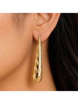 Ruby Raang Studio - Gold Polished Geometric Cone Drop Earrings