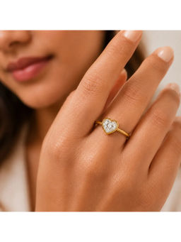 Ruby Raang Studio - White Heart-Shaped CZ Solitaire Ring