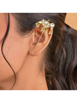 Ruby Raang Studio - White Kundan Earcuff