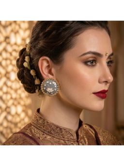 Ruby Raang Studio - White Neer Kamal Stud Earrings