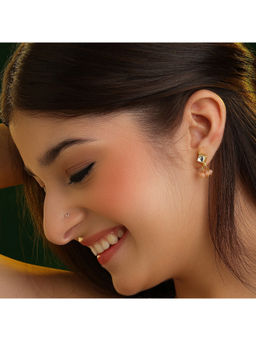 Ruby Raang Studio - White Sitara Drop Kundan Square Stud Earrings