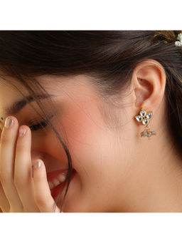 Ruby Raang Studio - White Jhalar Ruby Pearl Cascade Earrings