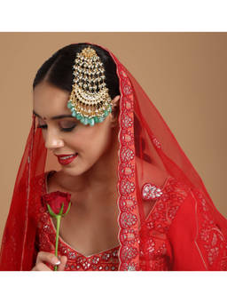 Ruby Raang Studio - Kundan and Stone Passa Jhoomar