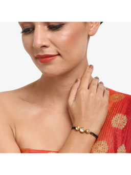 Ruby Raang Studio - White Kundan Bracelet Mangalsutra