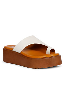 Viviblu - Women White Leather Wedges