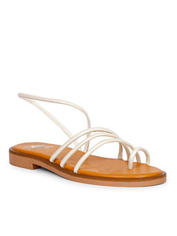 Viviblu - Women White Leather Flat Sandals