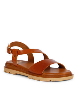 Viviblu - Women Tan Leather Flat Sandals