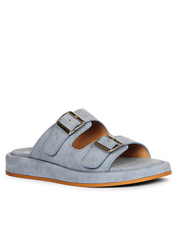 Viviblu - Blue Nubuck Leather Double Buckle Sandals