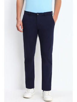 Allen Solly - Men Navy Blue Slim Fit Solid Casual Trouser
