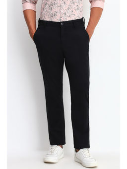 Allen Solly - Men Black Regular Fit Solid Casual Trouser