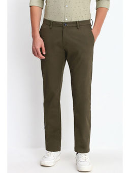 Allen Solly - Men Olive Slim Fit Solid Casual Trouser