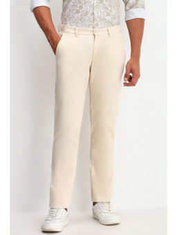 Allen Solly - Men Beige Slim Fit Solid Casual Trouser