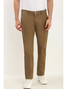 Allen Solly - Men Brown Slim Fit Solid Casual Trouser