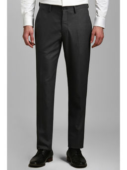 Louis Philippe - Men Grey Slim Fit Flat Front Formal Trouser