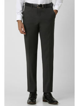 Van Heusen - Men Grey Solid Regular Fit Trouser