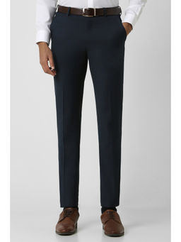 Van Heusen - Men Navy Blue Solid Slim Fit Trouser