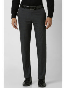 Van Heusen - Men Grey Check Slim Fit Trouser